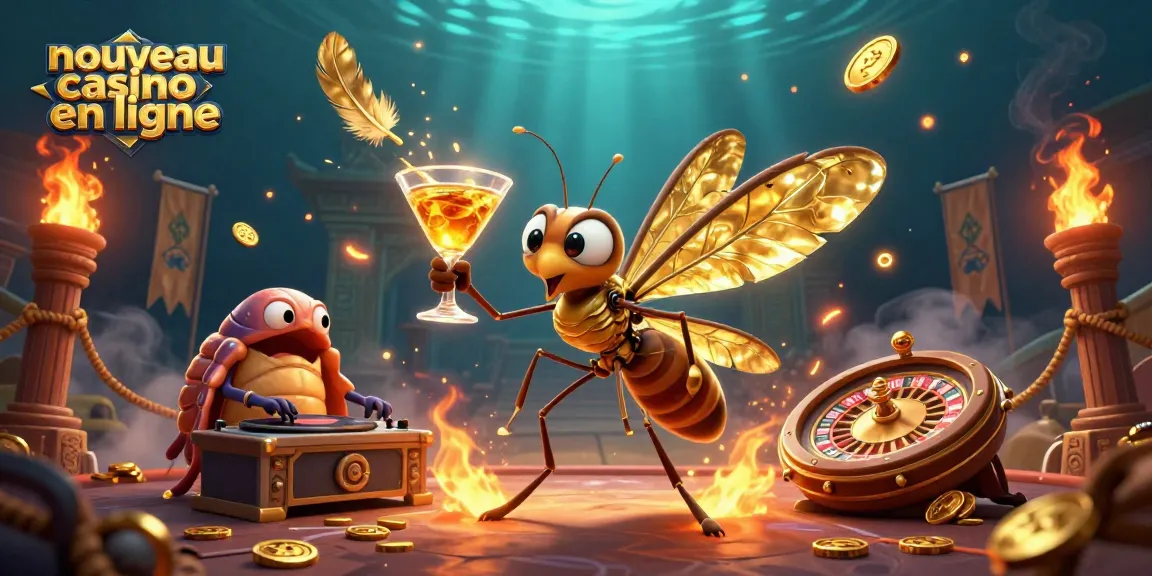 Visualisez un nouveau casino en ligne captivant avec un héros mascotte et des éléments casino