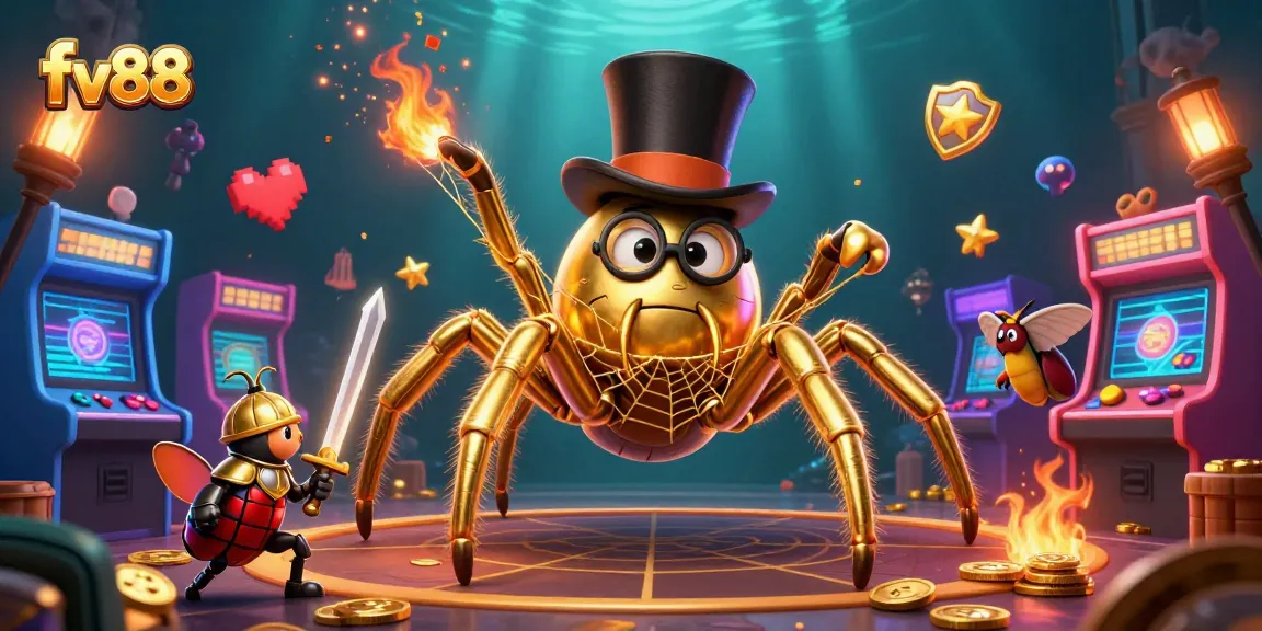 Experience the thrilling world of fv88 with a vibrant 3D illustration showcasing adventure and casino elements.