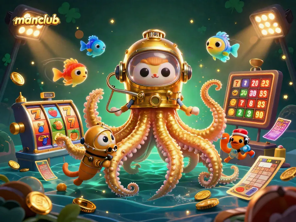 manclub offers an exciting casino experience with a colossal kraken and dynamic slot elements.