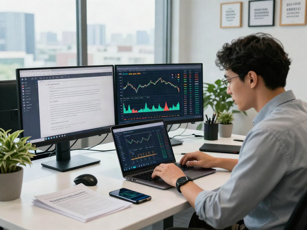 Professional analyzing slot qris 5k financial data in a modern office.