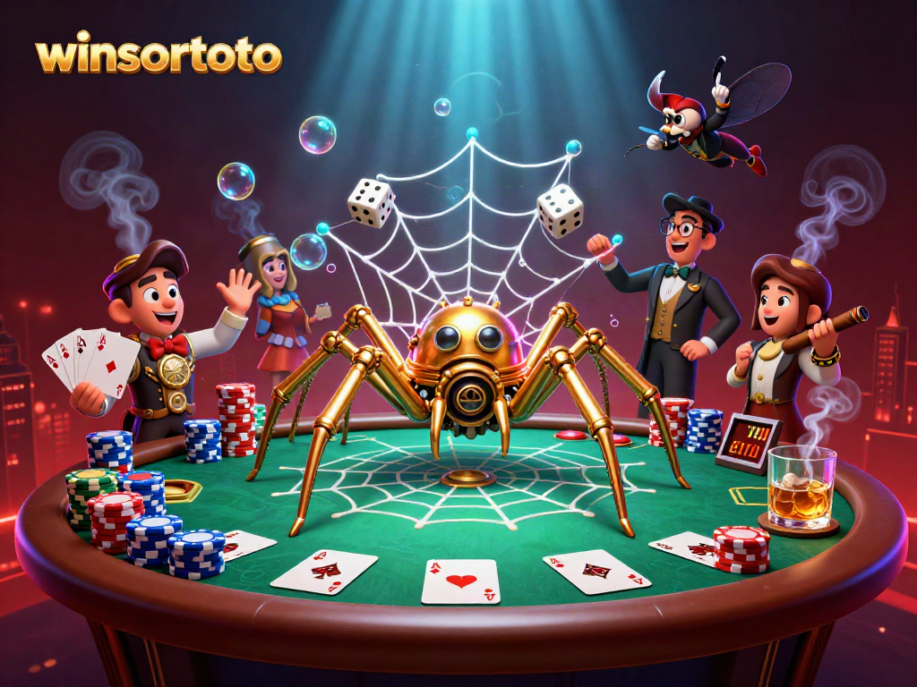Menangkap dadu sial di jaring dengan winsortoto, ilustrasi kasino 3D menawan.
