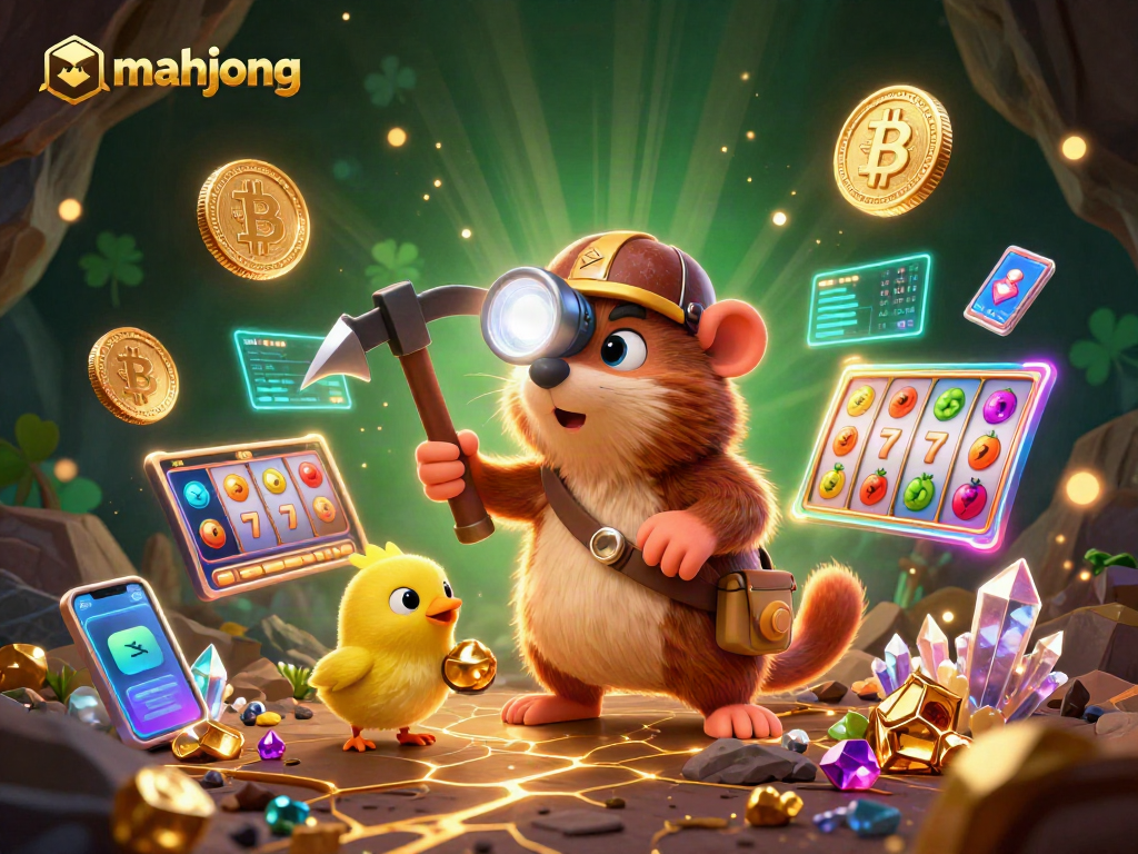 Engage in mahjong strategies as a treasure hunter explores glowing caves of wealth.