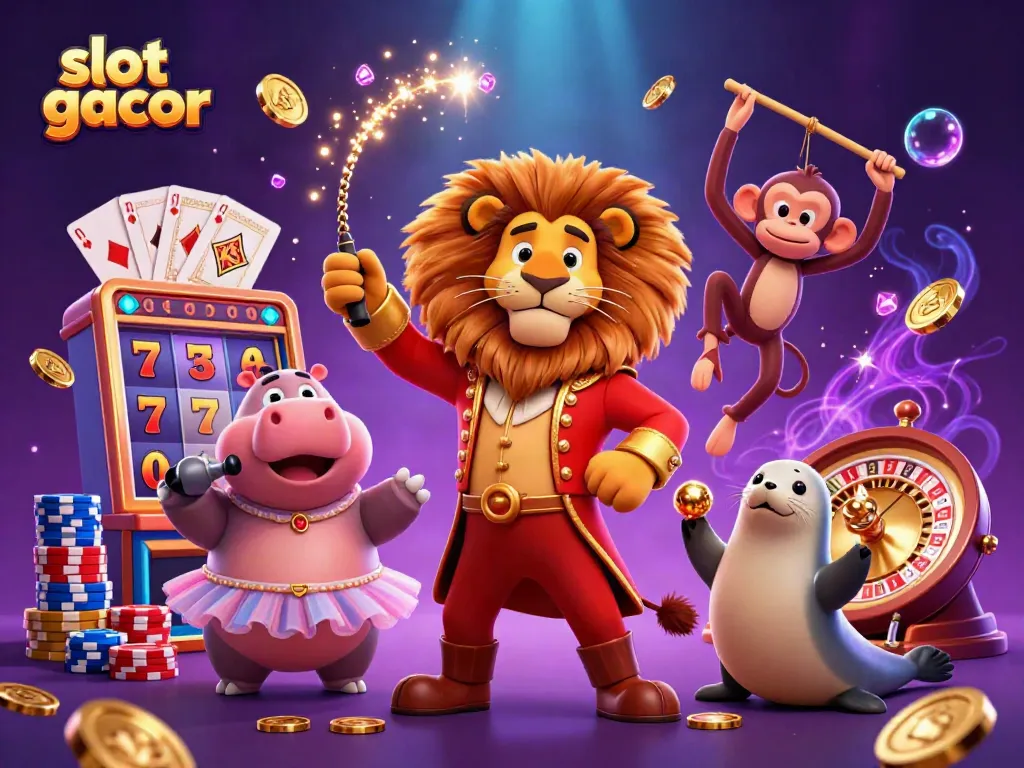 Experience the excitement of slot gacor with vibrant 3D characters and casino elements.