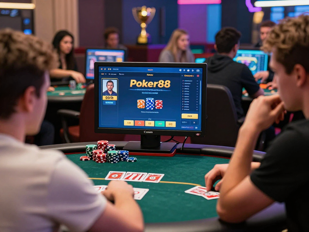 Poker88 online gaming platform with a focused player enjoying an engaging poker session.