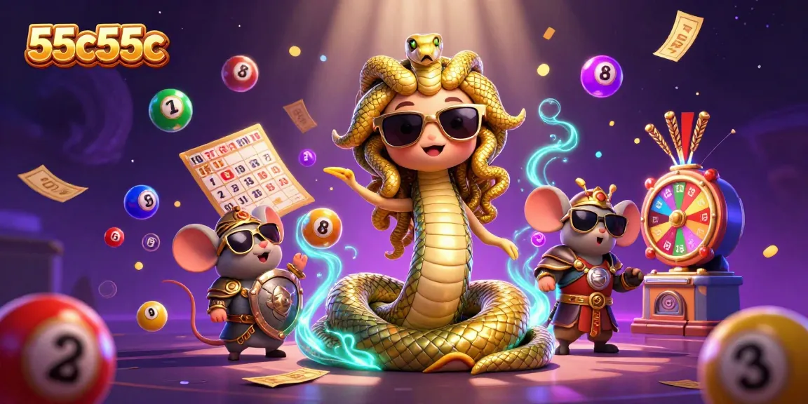 Join the excitement at 55c55c with colorful lottery elements and immersive casino characters!