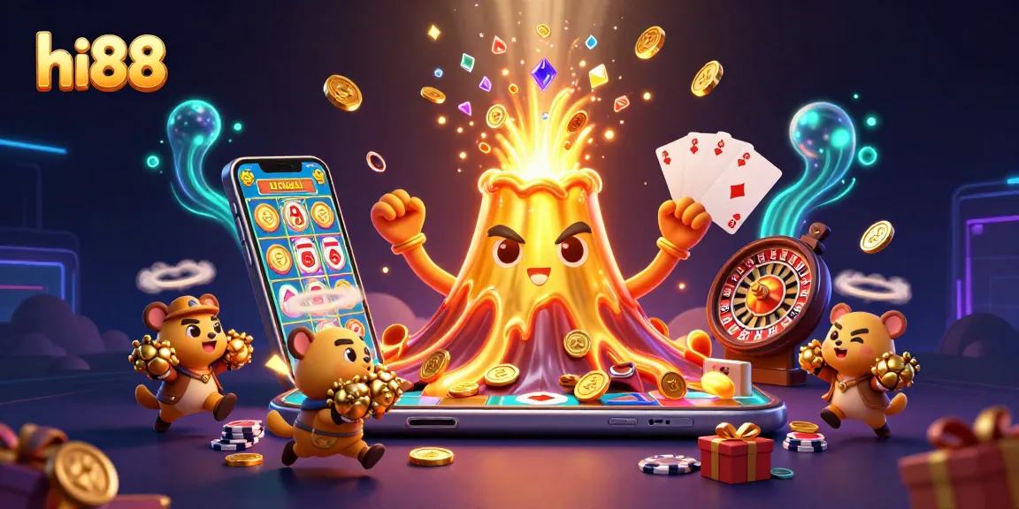 Engage with hi88’s winning slot games amidst golden treasures and vibrant gaming elements.