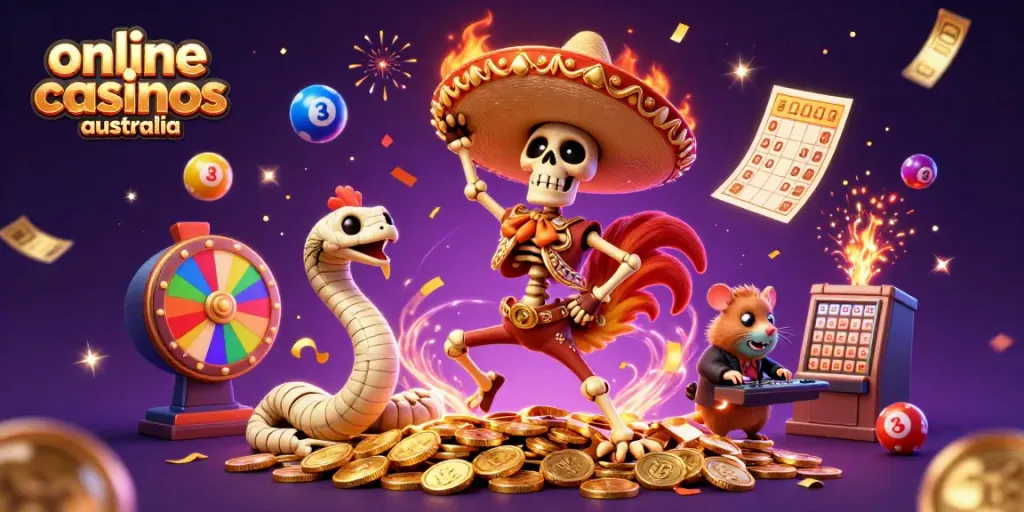 Experience thrilling gameplay in online casinos Australia with vibrant 3D characters and dynamic game elements.